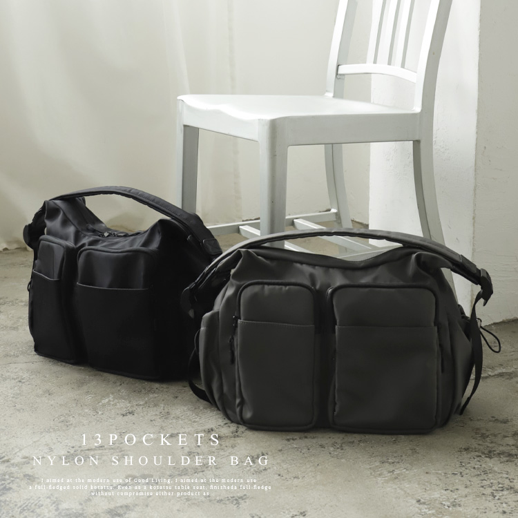 ＜卸＞【NYLON】【多機能ショルダー】ポケット 斜めがけ ナイロン 帰省 トラベル【inb-10201z】