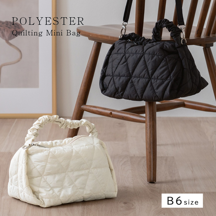 ＜卸＞【inb-90071z】【POLYESTER】【キルティング】ミニバッグ ショルダー 2way
