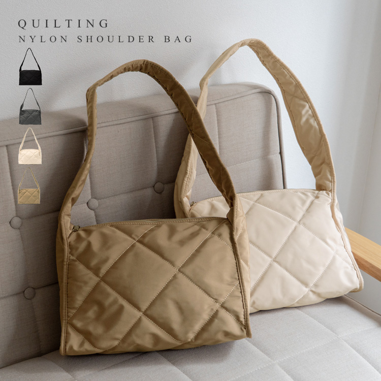 ＜卸＞【NYLON】【長めハンドル】ワンショルダー キルティング スクエア【nsb-30365z】