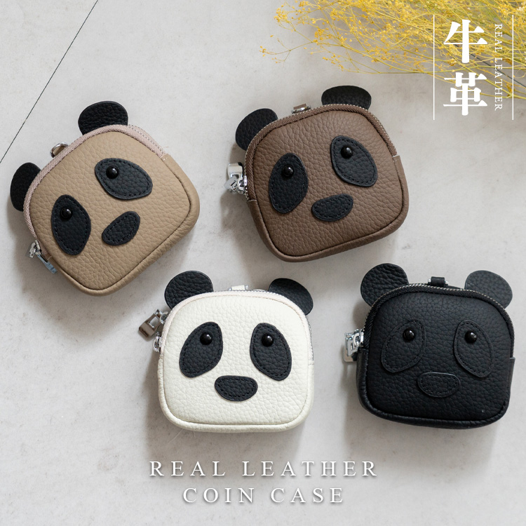 ＜卸＞【牛革】パンダ PANDA コインケース アニマル ストラップ付き【nsz-30385n】
